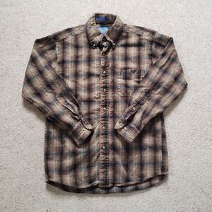 Pendleton Sir Pendleton Fine Worsted Wool Flannel Button Up Size Med(FITS SMALL)